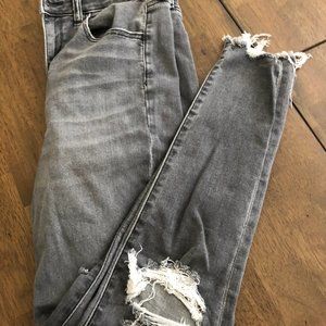 Grey Distressed Skinny Jeans